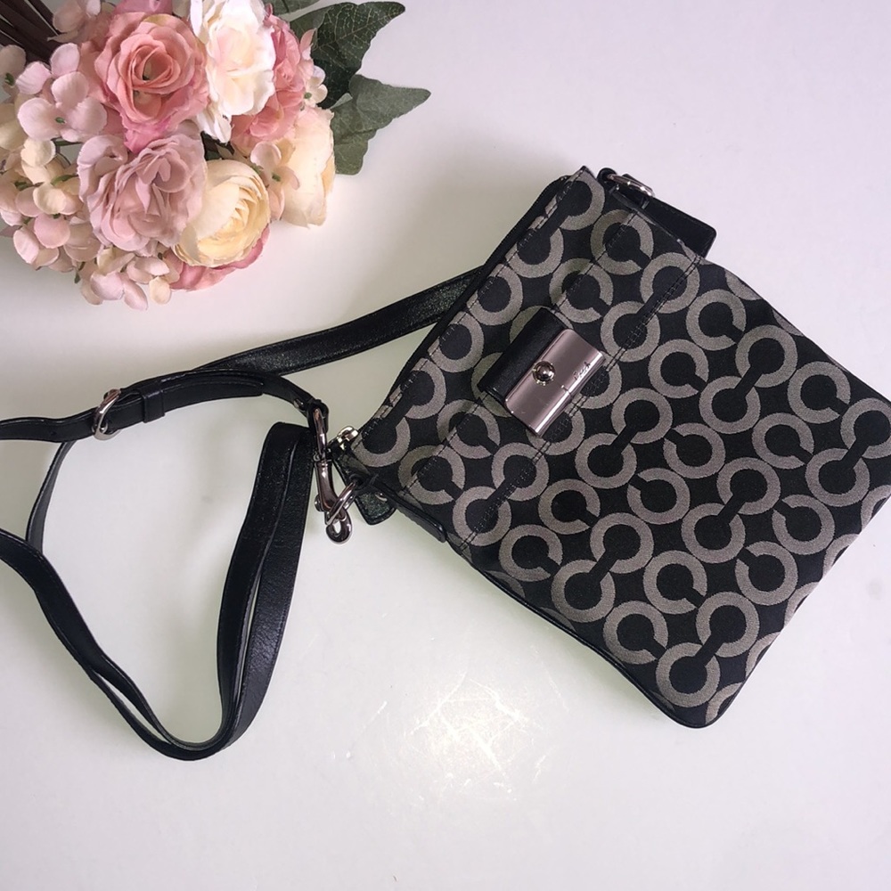 Coach black crossbody Kristin Signature Crossbody Black and Gray Fabric Coach - Picture 2 of 16